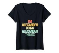 Donna I'm Alexander Doing Alexander Things - Nome Divertente Alexander Maglietta con Collo a V