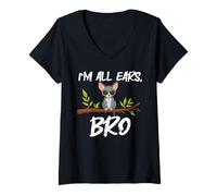 Donna I'm all Ears Bro Funny Galago Bush Baby Big Ears Maglietta con Collo a V