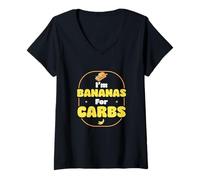 Donna I'm Bananas for Carbs Divertente Cottura Umorismo Banana Bread Lovers Maglietta con Collo a V