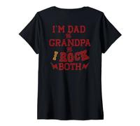 Donna I'm Dad & Grandpa And I Rock Both Grandparent Meme sul Retro Maglietta con Collo a V