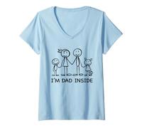 Donna I'm Dad Inside Funny Dad Maglietta con Collo a V
