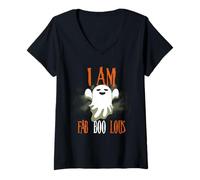 Donna I'm Fab Boo Lous Funny Ghost Halloween Costume Humor Citazione Maglietta con Collo a V