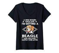 Donna I'm Getting A Beagle Funny Dog Mom Puppy Lovers Maglietta con Collo a V