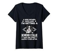 Donna I'm Getting A Border Collie Funny Dog Mom Puppy Lovers Maglietta con Collo a V