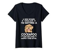 Donna I'm Getting A Cockapoo Funny Dog Mom Puppy Lovers Maglietta con Collo a V