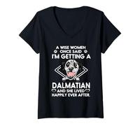 Donna I'm Getting A Dalmatian Funny Dog Mom Puppy Lovers Maglietta con Collo a V