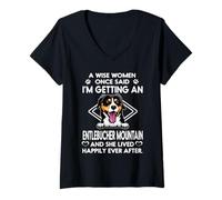 Donna I'm Getting An Entlebucher Mountain Dog Funny Dog Mom Maglietta con Collo a V