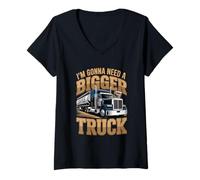 Donna I'm Going Need a Bigger Truck : Coffee Lover Design Maglietta con Collo a V