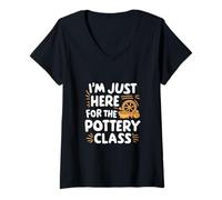 Donna Im Here for The Pottery Class Lancio Argilla Kiln Pottery Maglietta con Collo a V