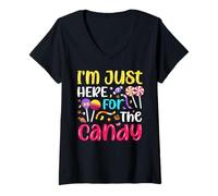 Donna I'm Just Here for The Candy Maglietta con Collo a V