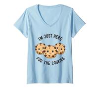 Donna I'm Just Here for The Cookies Carino Kawaii Cookie Love Sweets Maglietta con Collo a V