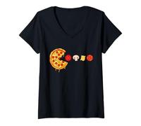 Donna I'm Just Here for The Pizza | Funny Food Lover Maglietta con Collo a V