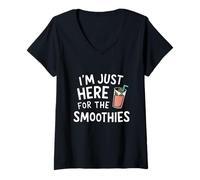 Donna I'm Just Here for The Smoothies - Fresh Fruit Blended Juice Maglietta con Collo a V