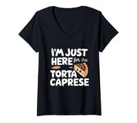 Donna I'm Just Here for The Torta Caprese Italian Flourless Cake Maglietta con Collo a V