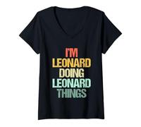Donna I'm Leonard Doing Leonard Things - Divertente nome di Leonard Maglietta con Collo a V
