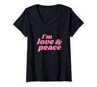 Donna I'm Love & Peace - Positive Affirmations Maglietta con Collo a V