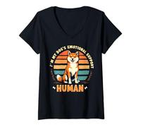 Donna I'm My Dog's Emotional Support Human Maglietta con Collo a V