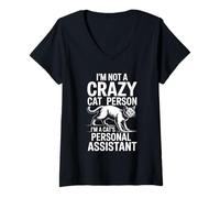 Donna I'm Not A Crazy Cat Person I'm A Cat's Personal Assistant Maglietta con Collo a V
