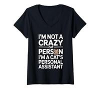 Donna I'm Not A Crazy Cat Person I'm A Cat's Personal Assistant Maglietta con Collo a V