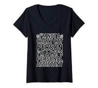Donna I'm Not A Crazy Cat Person I'm A Cat's Personal Assistant Maglietta con Collo a V