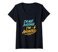 Donna I'm Not Average I'm Unt, Bold Christian Youth Apparel Maglietta con Collo a V