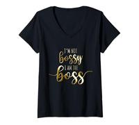 Donna I'm Not Bossy I Am The Boss Femminile Successo Ragazza Boss Maglietta con Collo a V