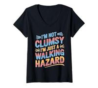 Donna I'm Not Clumsy I'm Just A Walking Hazard Incidente Maglietta con Collo a V