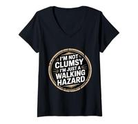 Donna I'm Not Clumsy I'm Just A Walking Hazard Incidente - Maglietta con Collo a V