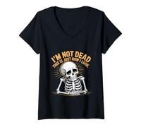 Donna I'm Not Dead This Is Just How I Look Espressione del viso - Maglietta con Collo a V