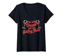 Donna I'm Not Drunk But I'm Getting There Fun Bar Jokes Maglietta con Collo a V