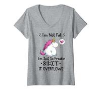 Donna I'm Not Fat I'm Just So Freakin, Maglietta Sexy con Unicorno Maglietta con Collo a V