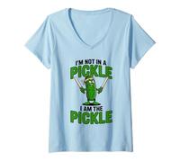 Donna I'm Not in A Pickle I Am The Pickle Funny Maglietta con Collo a V
