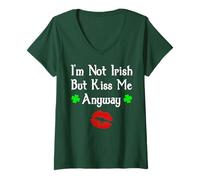 Donna I'm Not Irish But Kiss Me Anyway Divertente giorno di San Patrizio Maglietta con Collo a V
