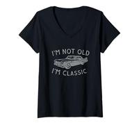 Donna I'm Not Old I'm Classic, Divertente Design Roadster Maglietta con Collo a V