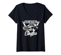 Donna I'm Not Old I'm Classic - Maglietta Vintage per Amanti delle Auto Maglietta con Collo a V