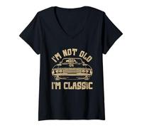 Donna I'm not old I'm classic Vintage Muscle Car Funny Old Men Maglietta con Collo a V
