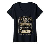 Donna I'm not old I'm classic Vintage Muscle Car Funny Old Men Maglietta con Collo a V