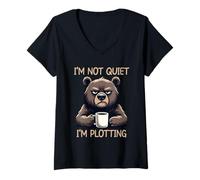 Donna I'm Not Quiet I'm Plotting Maglietta con Collo a V