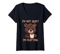Donna I'm Not Quiet I'm Plotting Maglietta con Collo a V