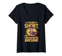 Donna I'm Not Short I'm Concentrated Fantastico Divertente Detto Maglietta con Collo a V