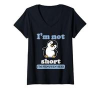Donna I'm Not Short I'm Penguin Size Funny Penguin Lover Fan Maglietta con Collo a V