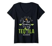Donna Im Not Slurring Its My Tequila Accent Margarita Day Drinking Maglietta con Collo a V