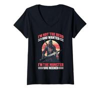 Donna I'm Not The Hero You Wanted ------- Maglietta con Collo a V