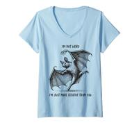 Donna "I'm not weird I'm just more creative than you" Bat Maglietta con Collo a V