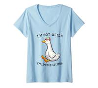 Donna I'm Not Weird I'm Limited Edition Funny Silly Goose Meme Maglietta con Collo a V