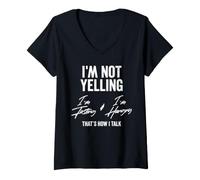 Donna I'm Not Yelling, I'm Fasting & I'm Hangry - That's How I Maglietta con Collo a V
