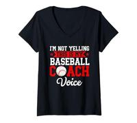 Donna I'm Not Yelling This Is My Baseball Coach Voce Divertente Maglietta con Collo a V
