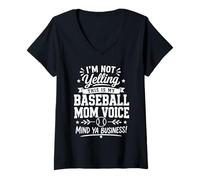 Donna IM Not Yelling This Is My Baseball MAM Voice Maglietta con Collo a V