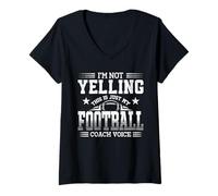 Donna I'm Not Yelling This Is My Football Coach Voce Divertente Sport Maglietta con Collo a V