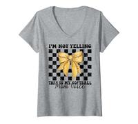 Donna I'm Not Yelling This Is My Softball Mom Voice Festa della mamma Maglietta con Collo a V